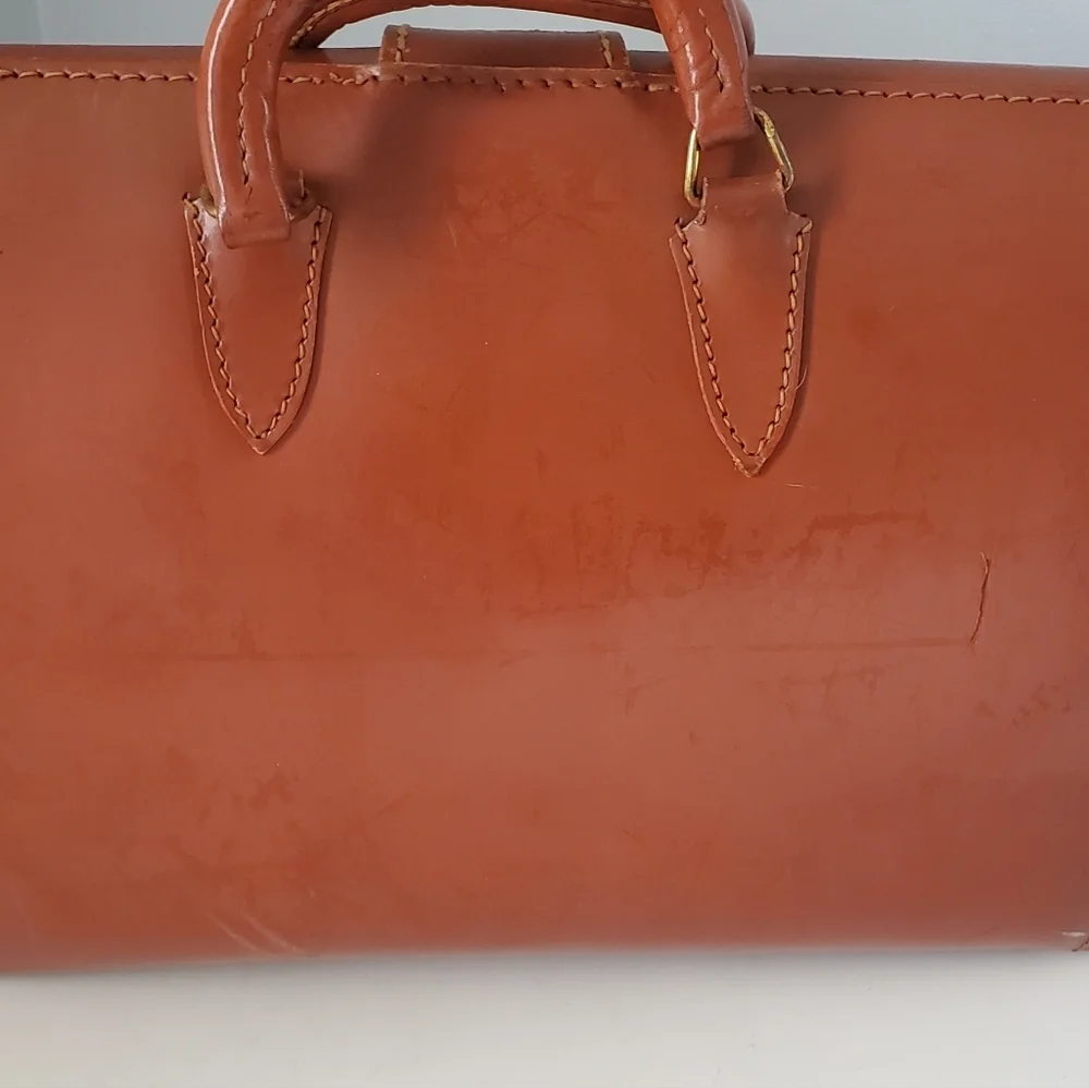 Vintage Brown Cowhide Multi Sectioned Hardcover Briefcase Medium Size